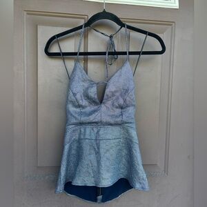 Express Glittery Black Halter Top